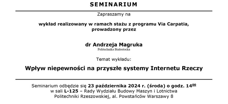 Seminarium dr Andrzej Magruk