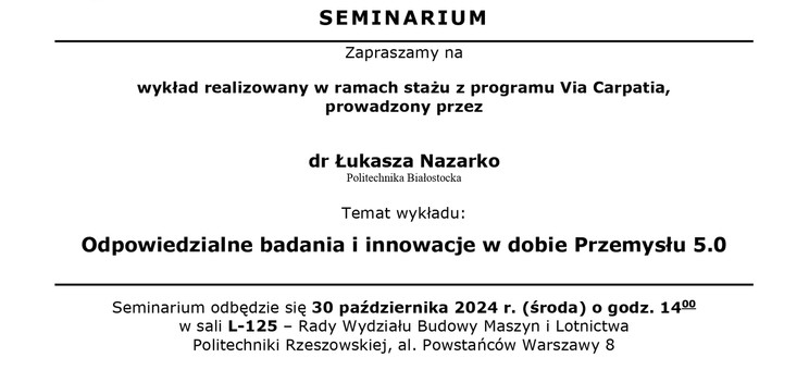 Seminarium dr Łukasz Nazarko