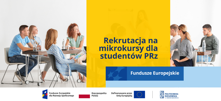 Rekrutacja uzupełniająca na mikrokursy dla studentów PRz - grafika promująca rekrutację