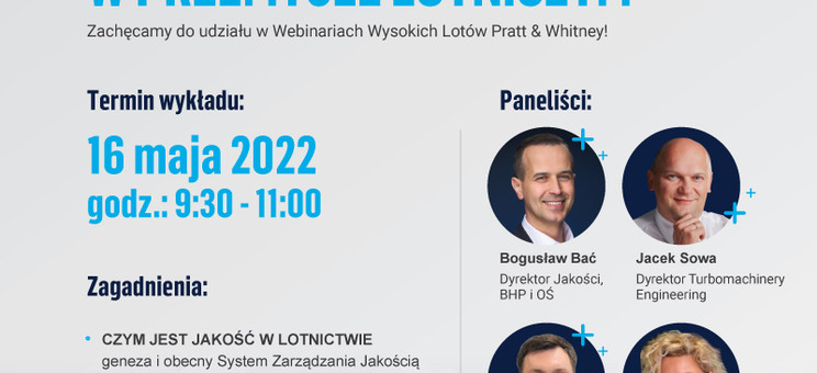 Jakość w przemyśle lotniczym zdjęcie osób prowadzących webinar